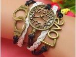 Pulseira branca: relógio, algemas, Love