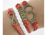 Pulseira vermelha: algemas, Love, infinito