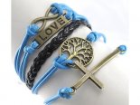 Pulseira azul: infinito, árvore, Love, cruz
