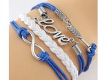 Pulseira azul: seta, Love, infinito