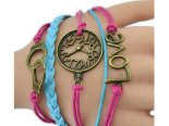 Pulseira azul: relógio, algemas, Love