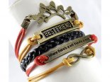 Pulseira 3 cores: árvore, bestfriend, frase, infinito