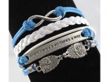 Pulseira azul: frase, mocho, infinito