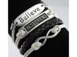 Pulseira branca: believe, bestfriend, infinito