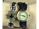 Pulseira com relógio preto
